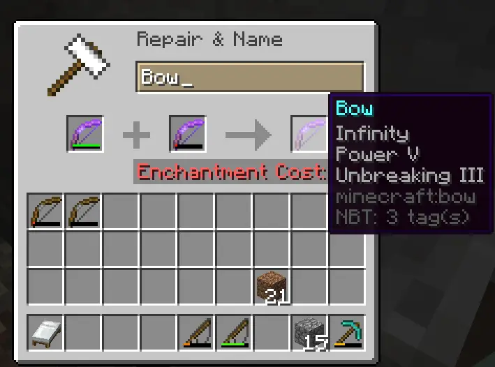 Infinity bow enchantments minecraft